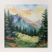 Watercolor Summer Mountain Legpuzzel (Verticaal)