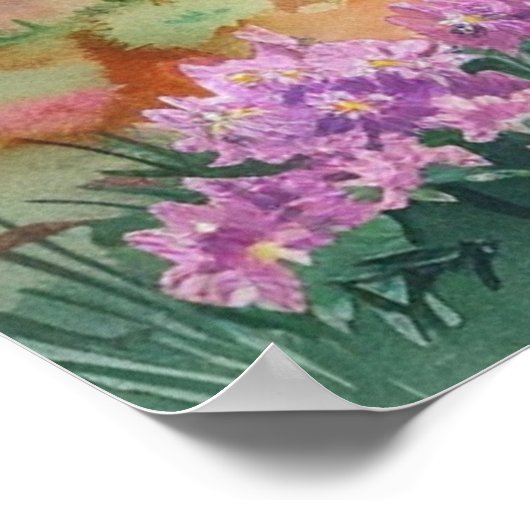 Watercolor Summer Mountain Poster (Hoek)