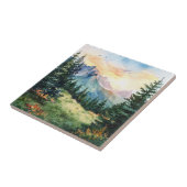 Watercolor Summer Mountain Tegeltje (Zijkant)