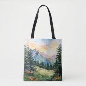 Watercolor Summer Mountain Tote Bag (Voorkant)