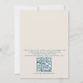 Watercolor Summer Ocean Beach QR Code Wedding Kaart (Achterkant)