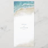 Watercolor Summer Ocean Beach Wedding Menu (Achterkant)