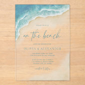 Watercolor Summer On The Beach Wedding Acryl Uitnodigingen (Voorkant)