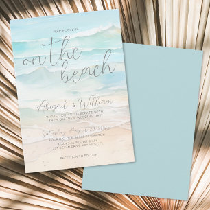 Watercolor Summer On The Beach Wedding Kaart