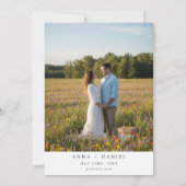 Watercolor Summer Wildflower Photo Wedding Kaart (Achterkant)