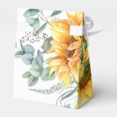 Watercolor Sunflower Floral Personalized Wedding Bedankdoosjes (Achterkant)
