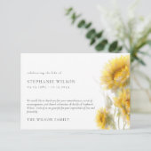 Watercolor Sunflower Funeral Bereavement Thank You Bedankkaart (Staand voorkant)