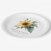 Watercolor Sunflower Rustic Country Wedding  Papieren Bordje (Gekanteld)