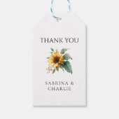 Watercolor Sunflower Rustic Floral Cadeaulabel (Voorkant)