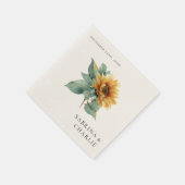 Watercolor Sunflower Rustic Floral Wedding Servet (Hoek)