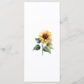 Watercolor Sunflower Rustic Foliage Wedding Menu (Achterkant)