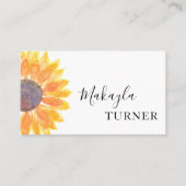 Watercolor Sunflower  Visitekaartje (Voorkant)