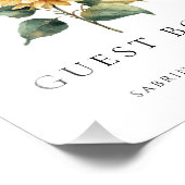 Watercolor Sunflower Wedding Guest Book Sign Foto Afdruk (Hoek)