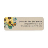 Watercolor Sunflowers and Butterflies Address Etiket (Voorkant)