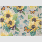 Watercolor Sunflowers and Butterflies Decoupage Tissuepapier (Voorkant)