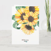 Watercolor Sunflowers Florals Mothers Day Card Kaart (Achterkant)