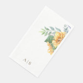 Watercolor  Sunflowers Monogram Servet (Hoek)