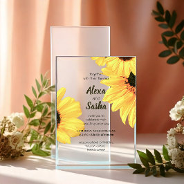 Watercolor Sunflowers Wedding Invitation Acryl Uitnodigingen