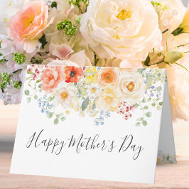 Watercolor Sunny Flowers Mother's Day Kaart