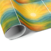 Watercolor Sunrise Landscape Painting Cadeaupapier (Rol Hoek)