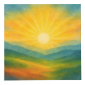 Watercolor Sunrise Landscape Painting Kubus (Rechts)