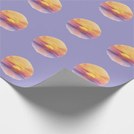 Watercolor Sunset Ocean Horizon Aesthetic Round St Cadeaupapier
