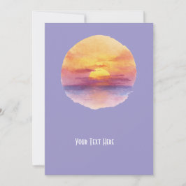 Watercolor Sunset Ocean Horizon Aesthetic Round St Kaart
