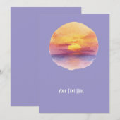Watercolor Sunset Ocean Horizon Aesthetic Round St Kaart (Voorkant / Achterkant)
