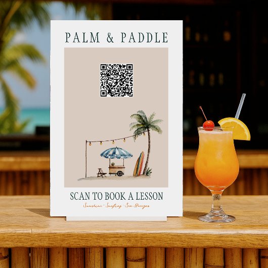 Watercolor Surf Les QR-Bord Poster