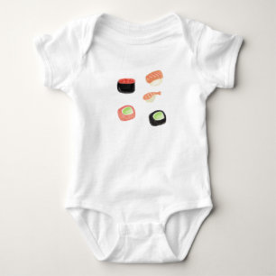 Watercolor Sushi Komkommer Rolls Baby Body Pak Romper
