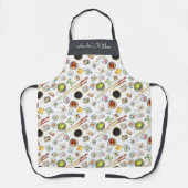 Watercolor Sushi Pattern White Gray Schort (Voorkant)