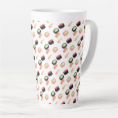 Watercolor Sushi Rolls Komkommer Zalm Latte Mok (Rechterhoek)