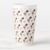 Watercolor Sushi Rolls Komkommer Zalm Latte Mok (Voorkant)