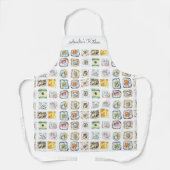 Watercolor Sushi Rolls Patroon Wit Schort (Voorkant)