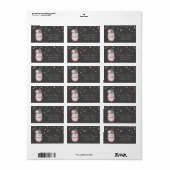 Watercolor Taartje Macaron Goud Folie Confetti  Etiket (Full Sheet)