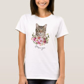 Watercolor Tabby Kat T-shirt (Voorkant)