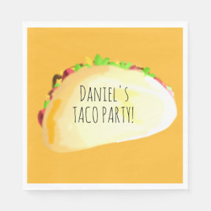 Watercolor Taco Feest Verjaardag Servet
