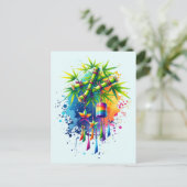 Watercolor Tanabata-boom Briefkaart (Staand voorkant)