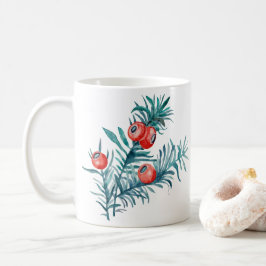 Watercolor Taxus Bessen Koffiemok