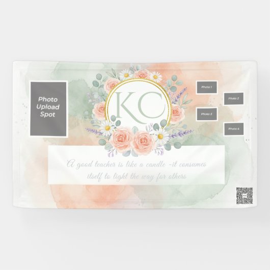 Watercolor Teacher Appreciation Photo Banner (Horizontaal)