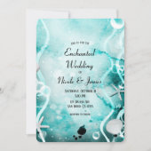 Watercolor Teal Inksplash Onderwater Trouwen Kaart (Voorkant)