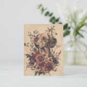 Watercolor Teckel Ansichtkaart Briefkaart (Staand voorkant)