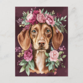 Watercolor Teckel Ansichtkaart Briefkaart