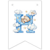 Watercolor Teddy Bear Aviator Happy Birthday Vlaggetjes (Tweede vlag)