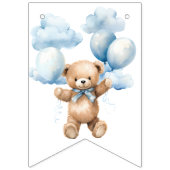 Watercolor Teddy Bear Aviator Happy Birthday Vlaggetjes (Eerste vlag)
