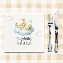 Watercolor Teddy Bear Baby Shower Boy Servet