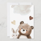 Watercolor Teddy Bear Baby Shower Invitation  Kaart (Achterkant)