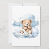 Watercolor Teddy Bear Bear-y First Birthday Party Kaart (Achterkant)