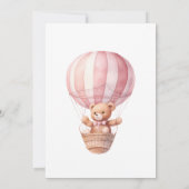 Watercolor Teddy Bear Girl 1st Birthday Kaart (Achterkant)
