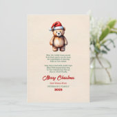 Watercolor Teddy Beer Kerstkaart Kaart (Staand voorkant)